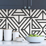 York Black Linear Peel & Stick Wallpaper