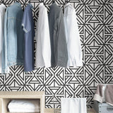 York Black Linear Peel & Stick Wallpaper