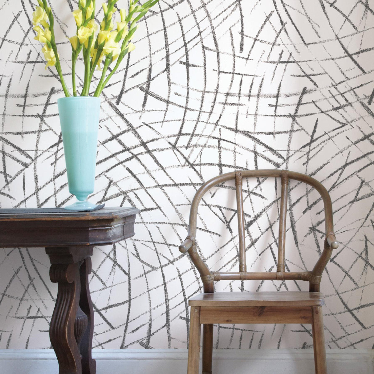 York Black Imprint Peel & Stick Wallpaper