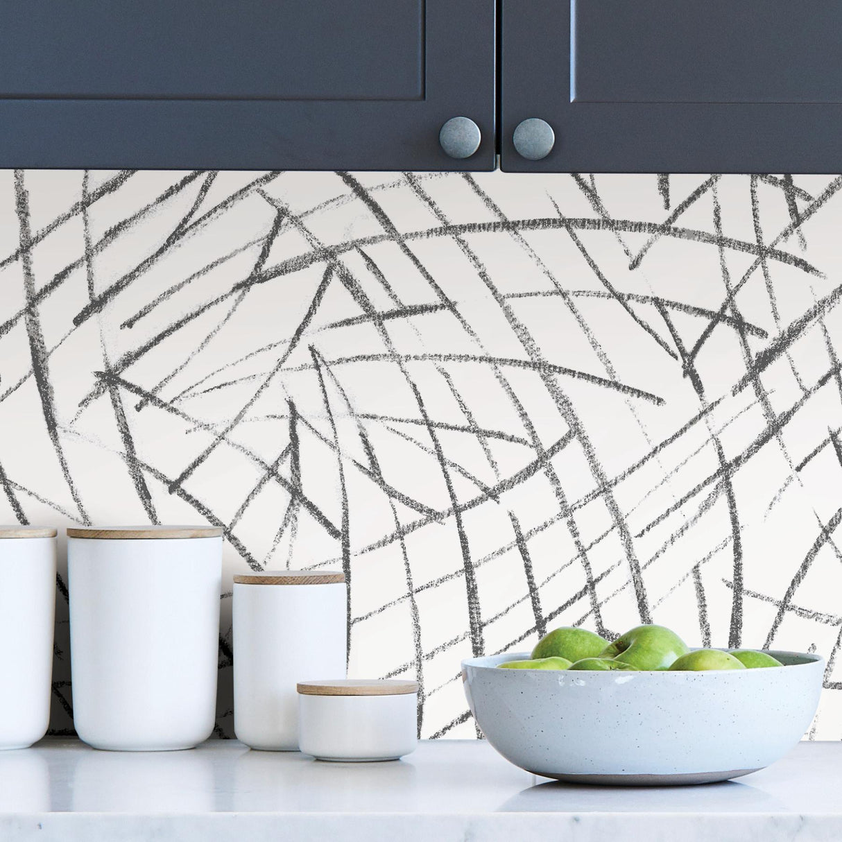 York Black Imprint Peel & Stick Wallpaper
