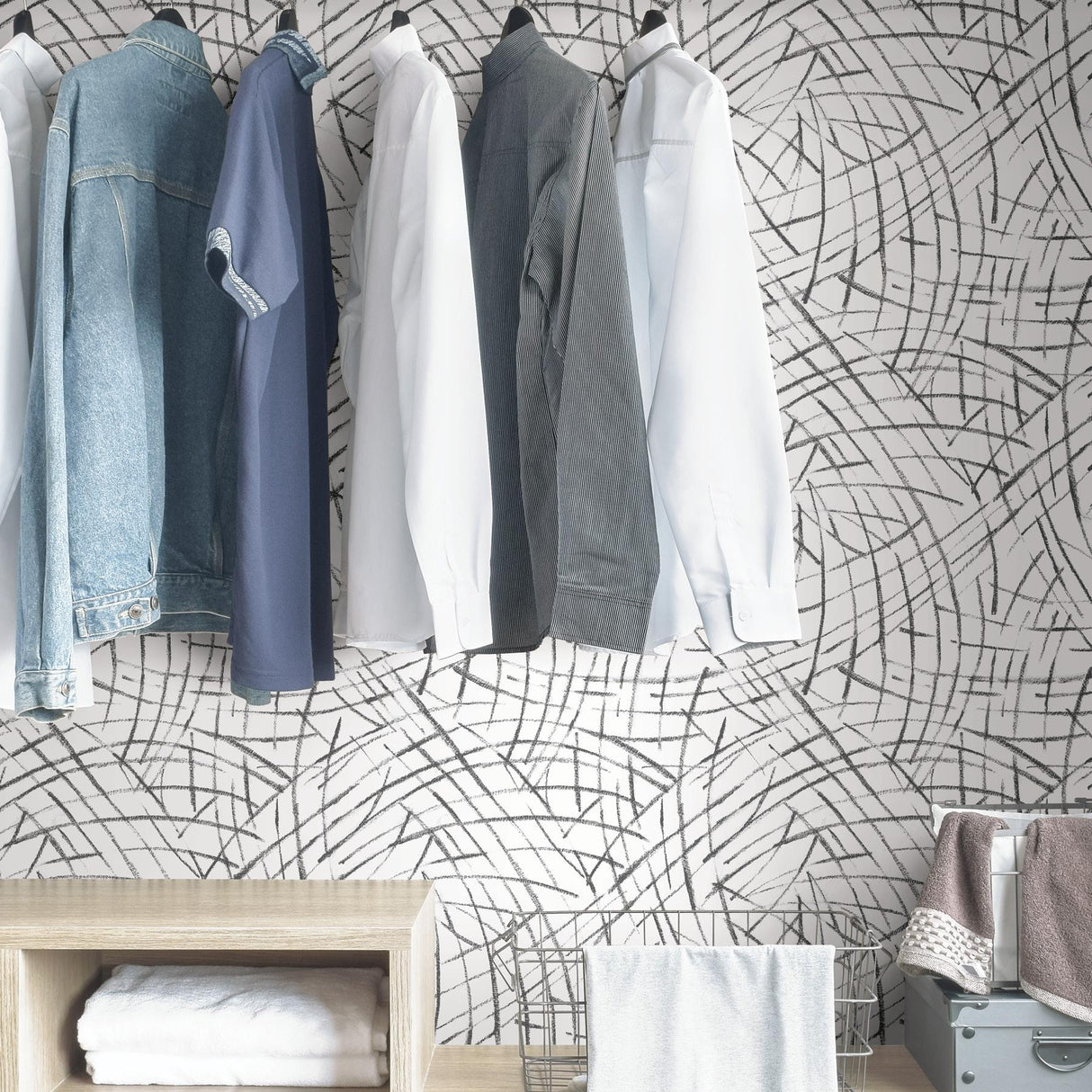 York Black Imprint Peel & Stick Wallpaper