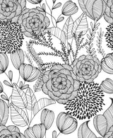 York Black Secret Garden Peel & Stick Wallpaper