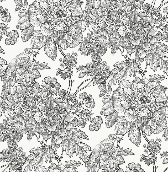 York Black & White Sudbury Peel & Stick Wallpaper