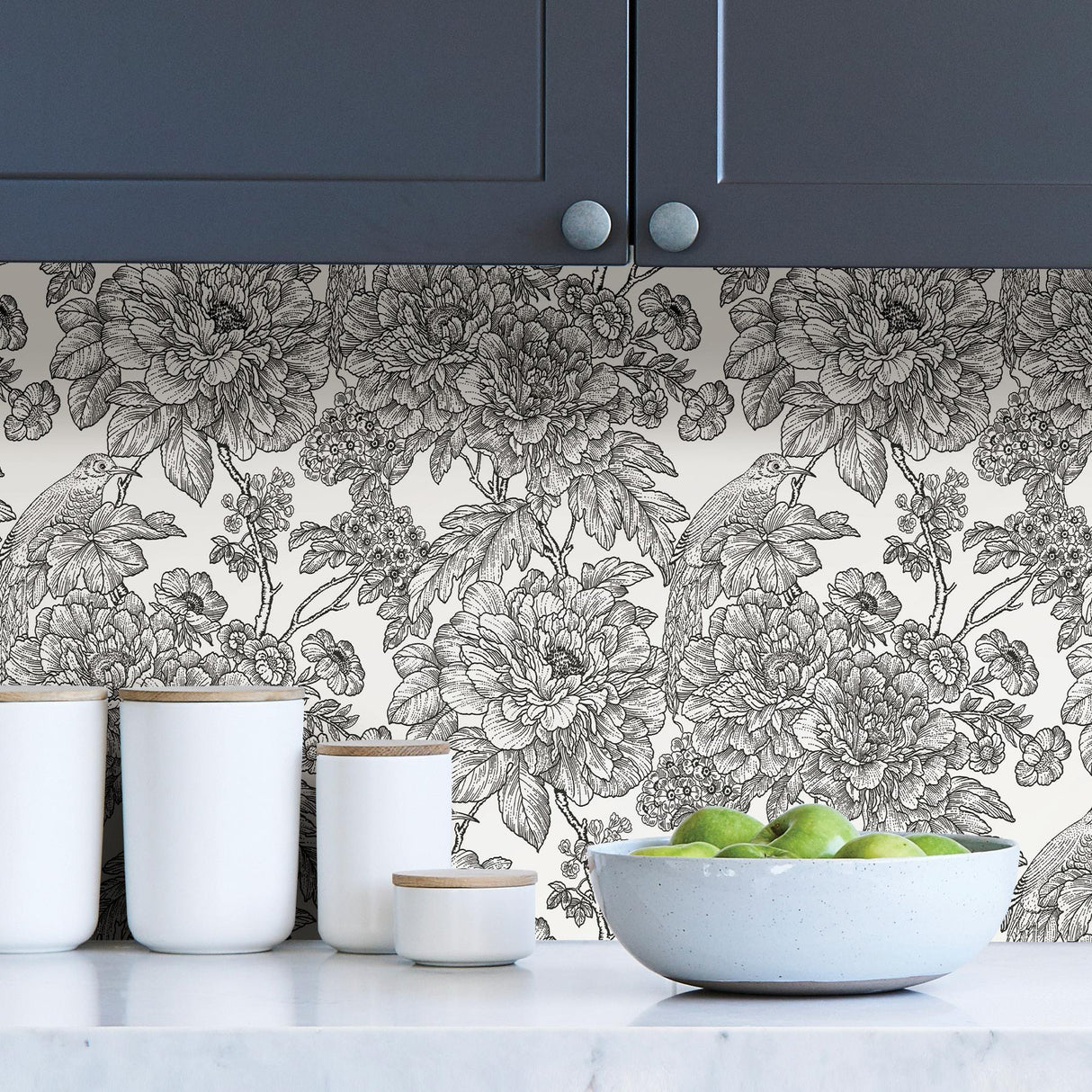 York Black & White Sudbury Peel & Stick Wallpaper