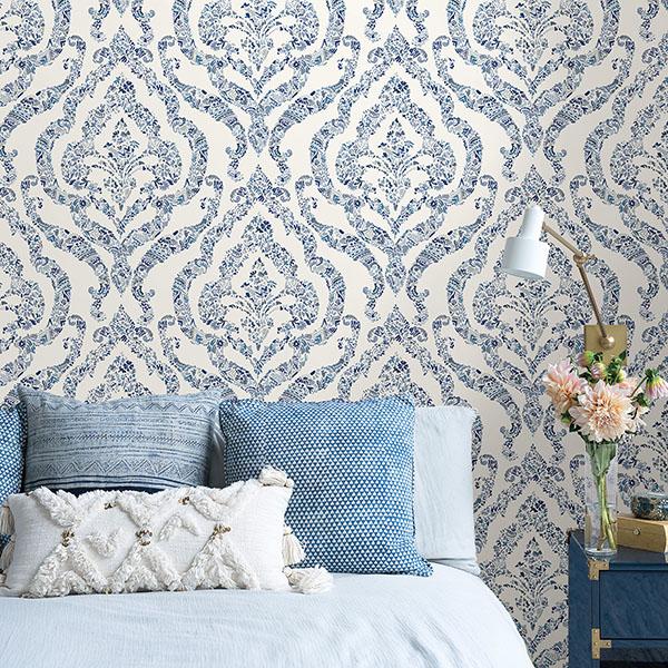 York Blue Guildford Peel & Stick Wallpaper