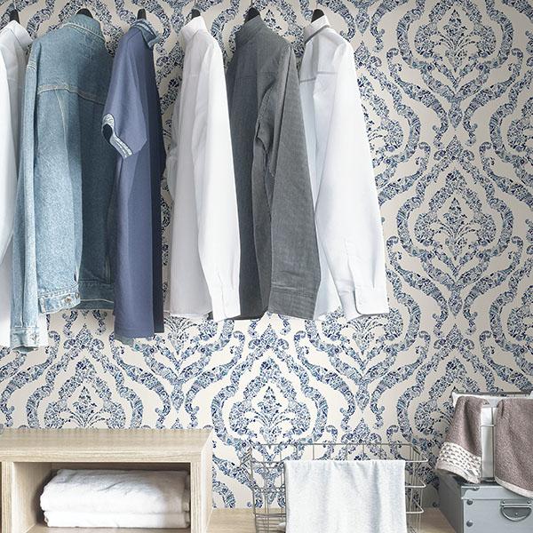 York Blue Guildford Peel & Stick Wallpaper