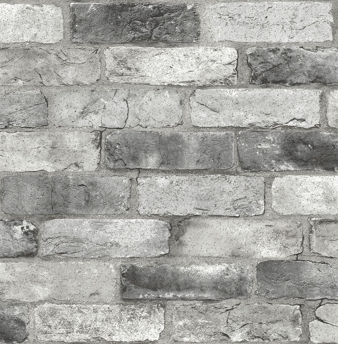 York Grey London Brick Peel & Stick Wallpaper