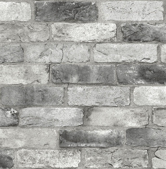 York Grey London Brick Peel & Stick Wallpaper