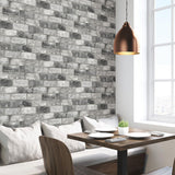 York Grey London Brick Peel & Stick Wallpaper