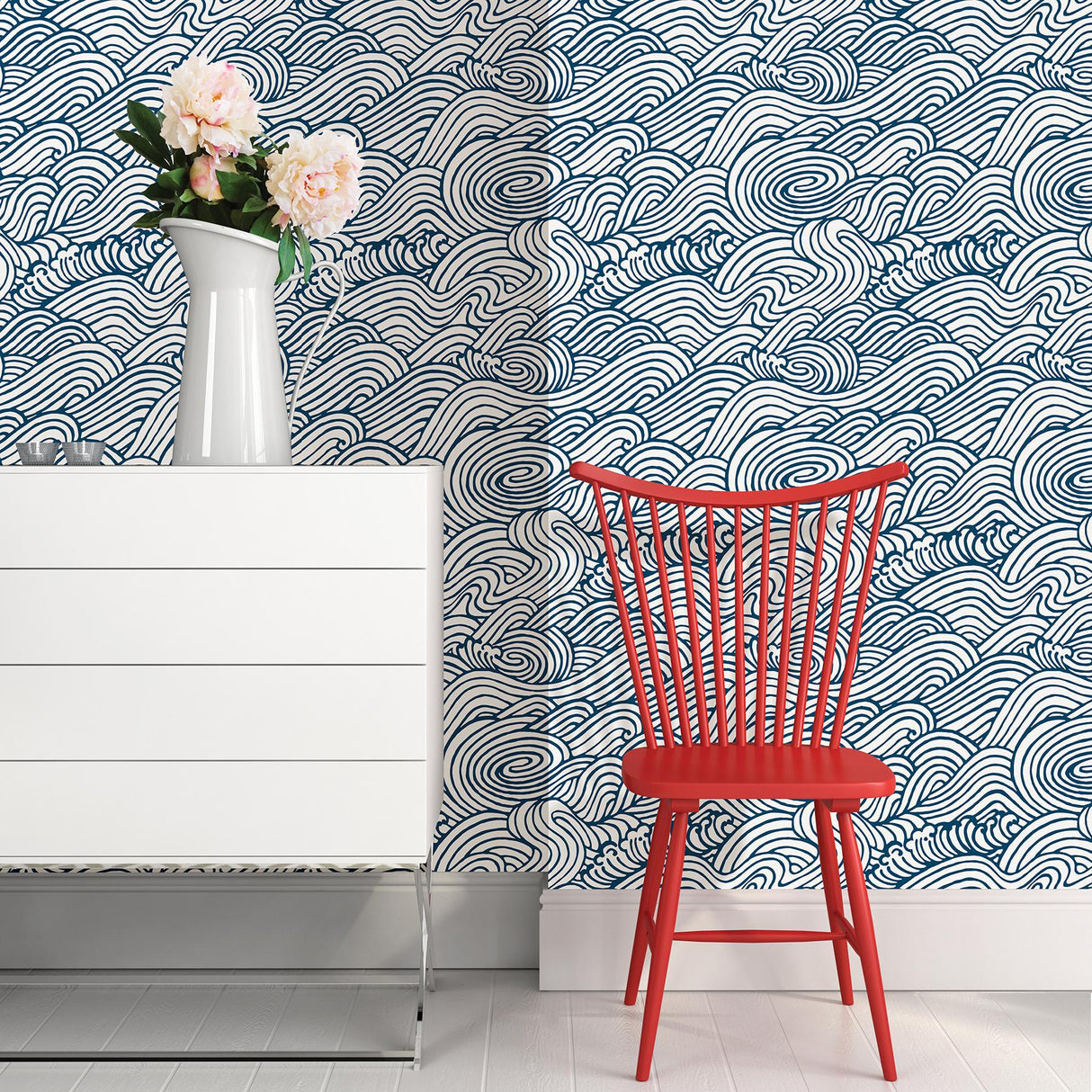 York Navy Saybrook Peel & Stick Wallpaper