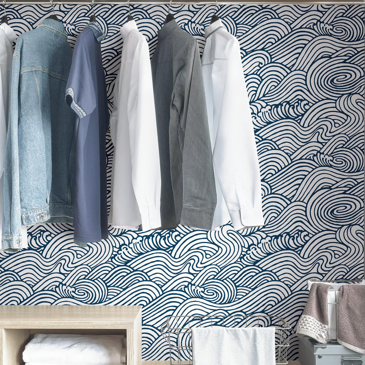 York Navy Saybrook Peel & Stick Wallpaper