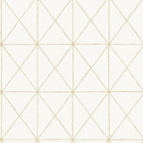York White & Gold Get In Line Peel & Stick Wallpaper
