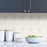 York White & Gold Get In Line Peel & Stick Wallpaper