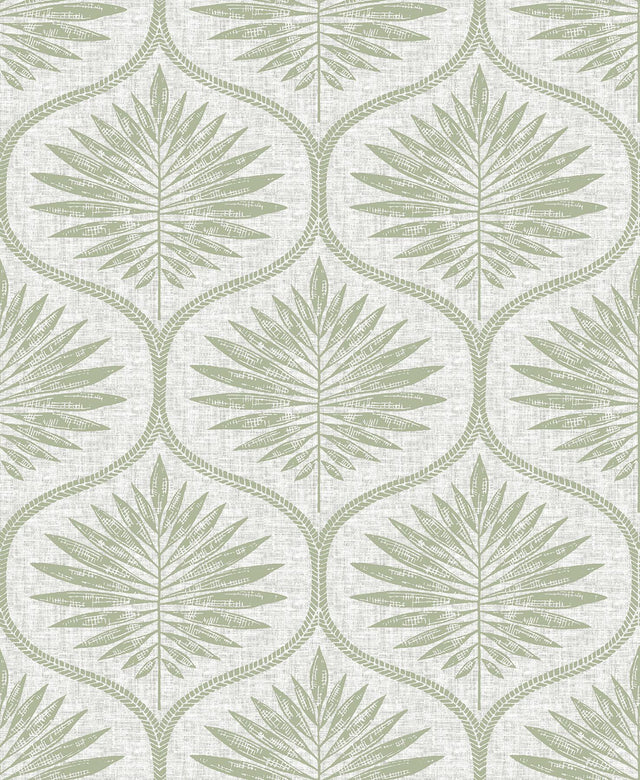 York Green Primitive Leaves Peel & Stick Wallpaper
