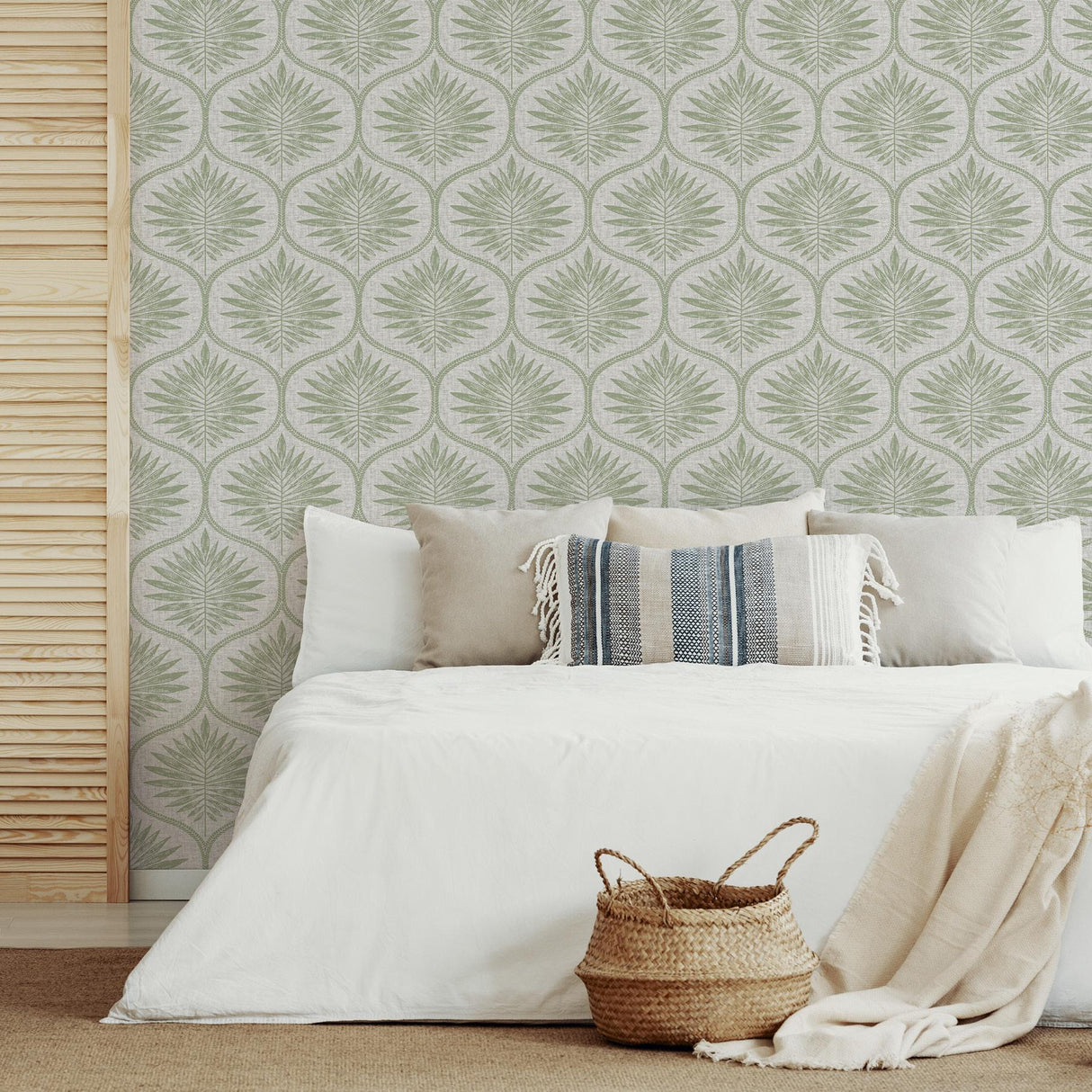 York Green Primitive Leaves Peel & Stick Wallpaper