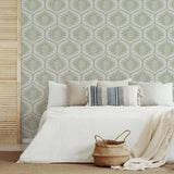 York Green Primitive Leaves Peel & Stick Wallpaper