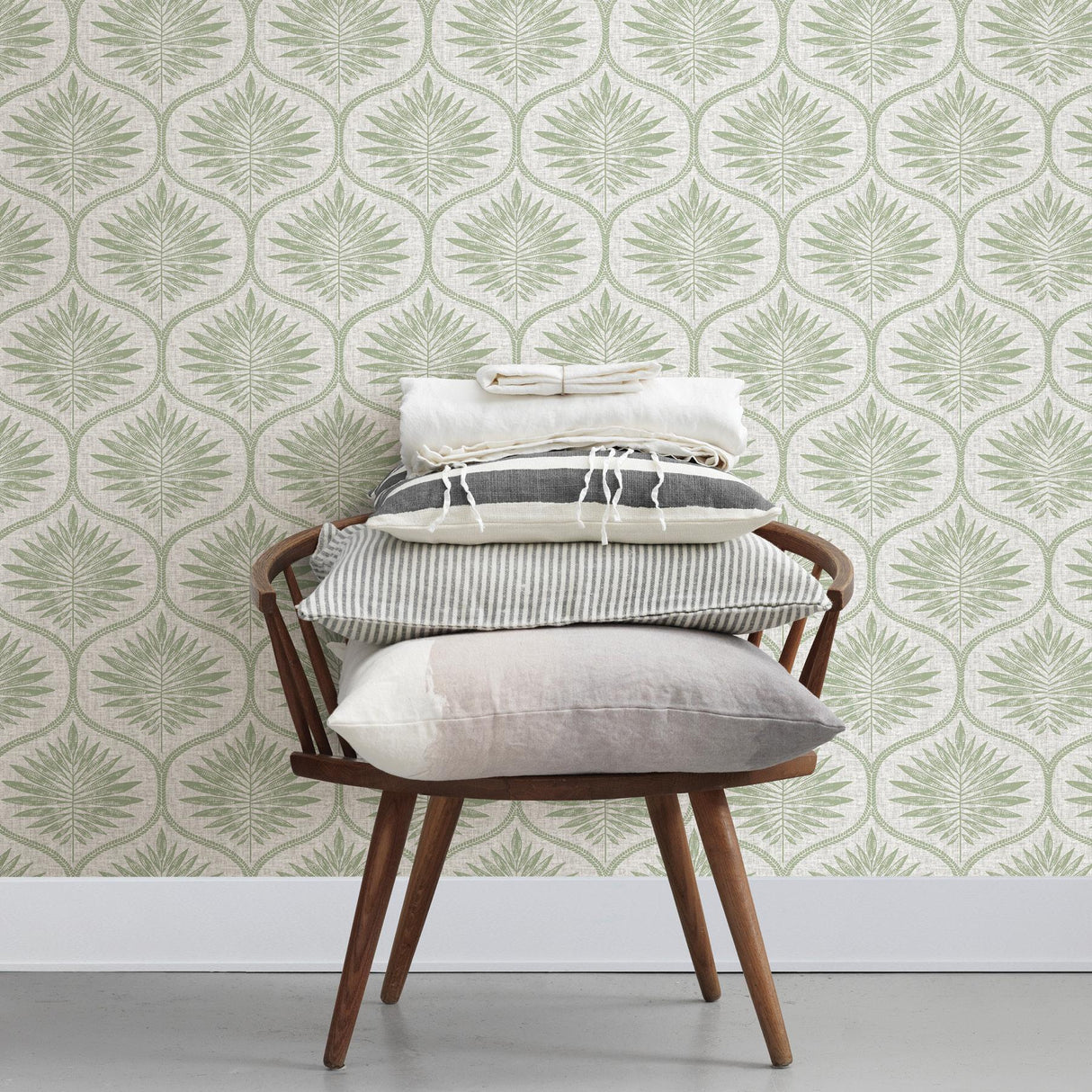 York Green Primitive Leaves Peel & Stick Wallpaper