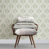 York Green Primitive Leaves Peel & Stick Wallpaper