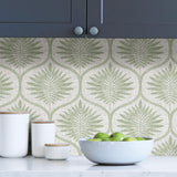 York Green Primitive Leaves Peel & Stick Wallpaper