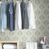 York Green Primitive Leaves Peel & Stick Wallpaper