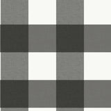 York Charcoal Farmhouse Plaid Peel & Stick Wallpaper