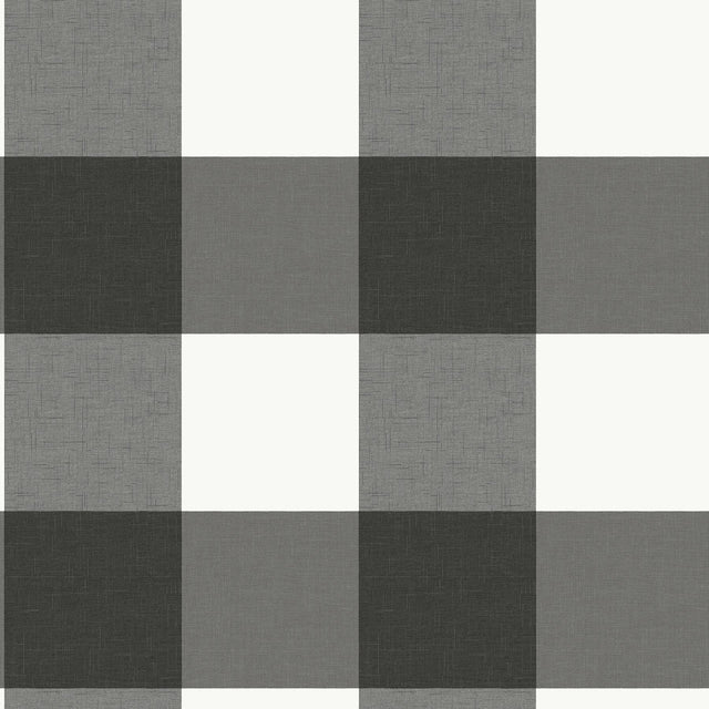 York Charcoal Farmhouse Plaid Peel & Stick Wallpaper