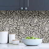 York Charcoal Sleepy Owls Peel & Stick Wallpaper