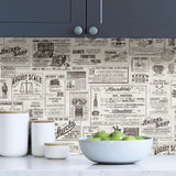 York Charcoal Published Peel & Stick Wallpaper