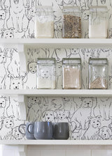 York Black & White Paws On Peel & Stick Wallpaper