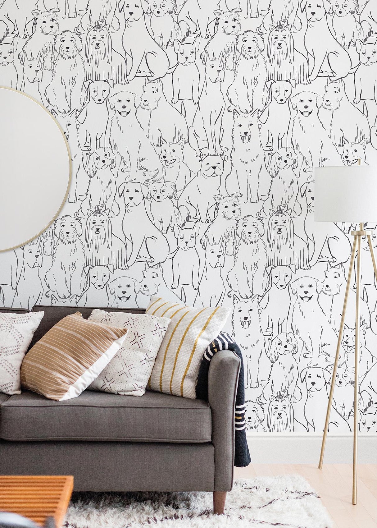 York Black & White Paws On Peel & Stick Wallpaper