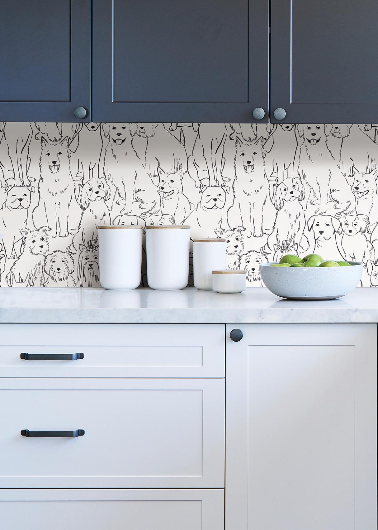 York Black & White Paws On Peel & Stick Wallpaper