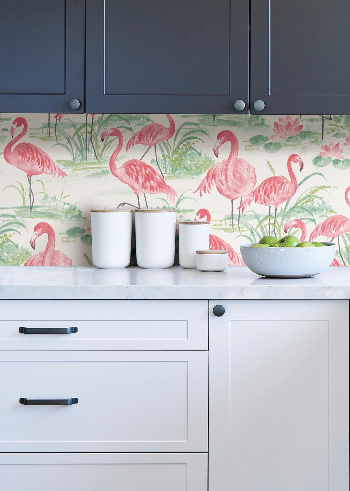 York Pink Flamingo Beach Peel & Stick Wallpaper
