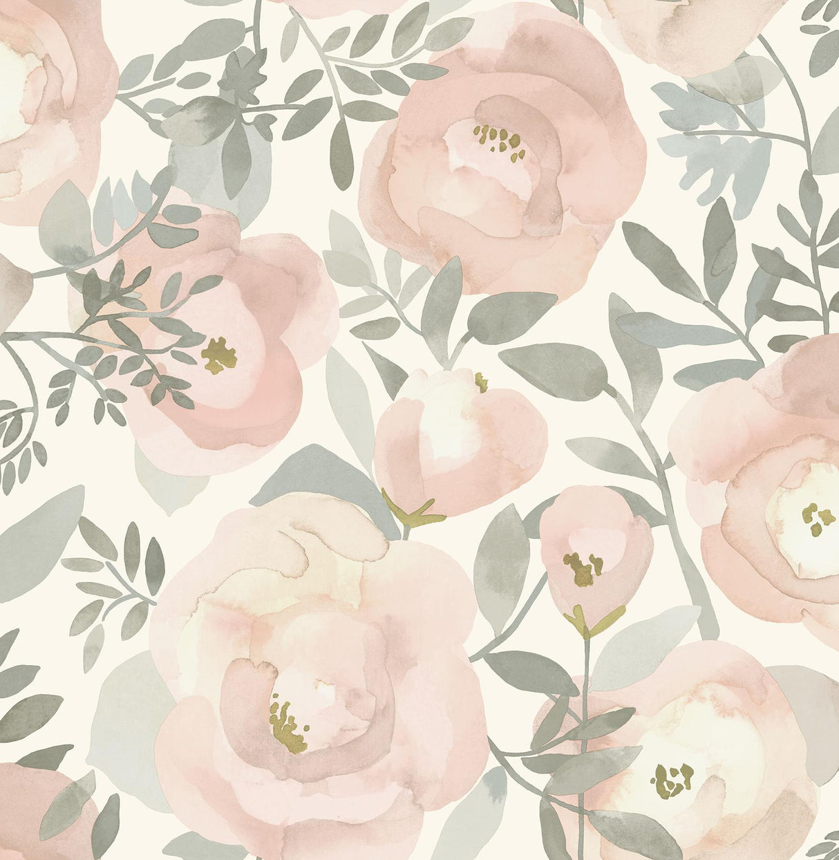 York Rose Peachy Keen Peel & Stick Wallpaper