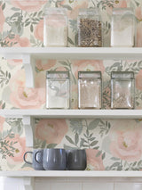 York Rose Peachy Keen Peel & Stick Wallpaper