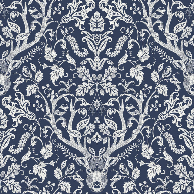 York Navy Escape to the Forest Peel & Stick Wallpaper