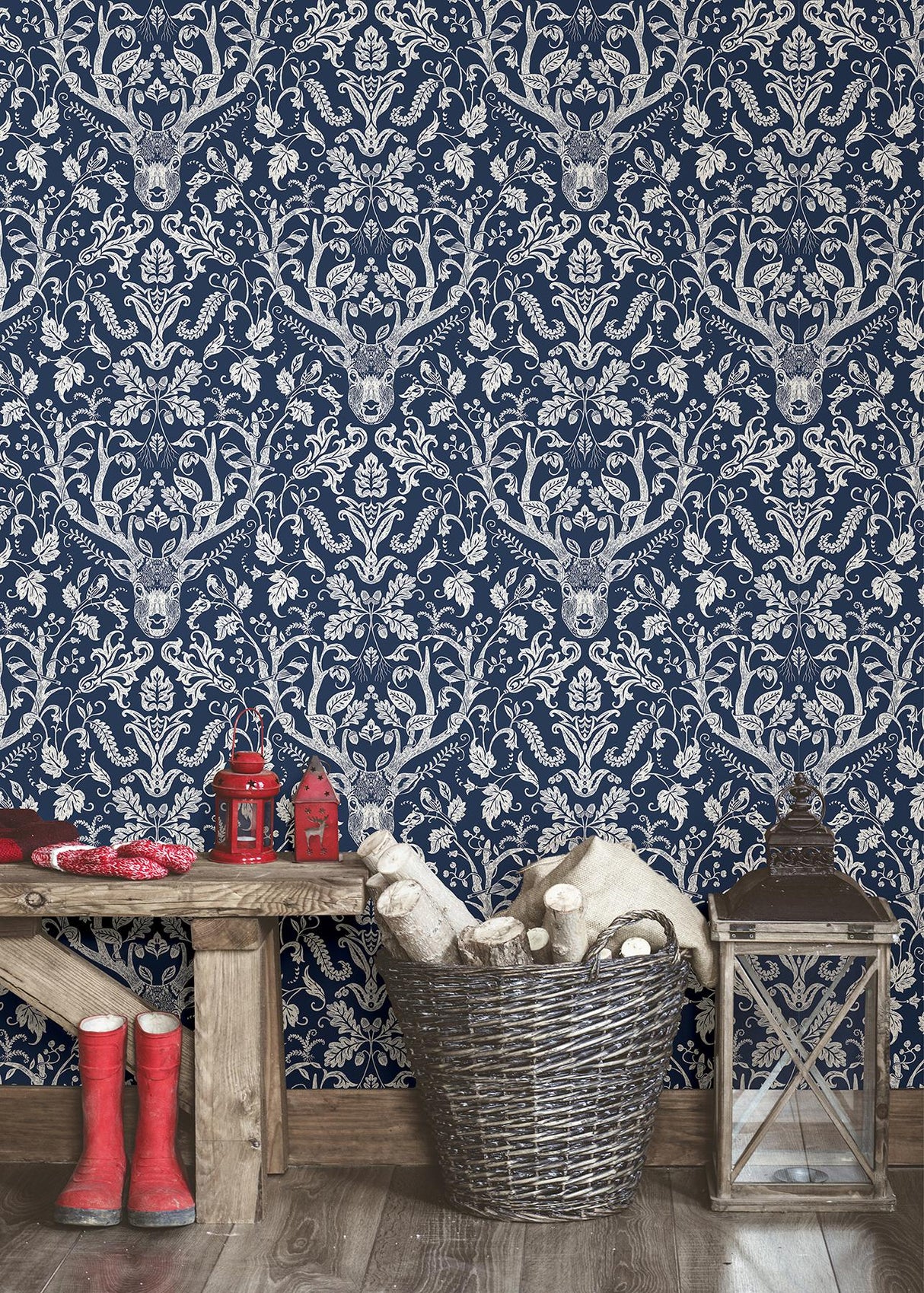 York Navy Escape to the Forest Peel & Stick Wallpaper