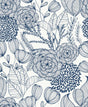 York Navy Secret Garden Peel & Stick Wallpaper