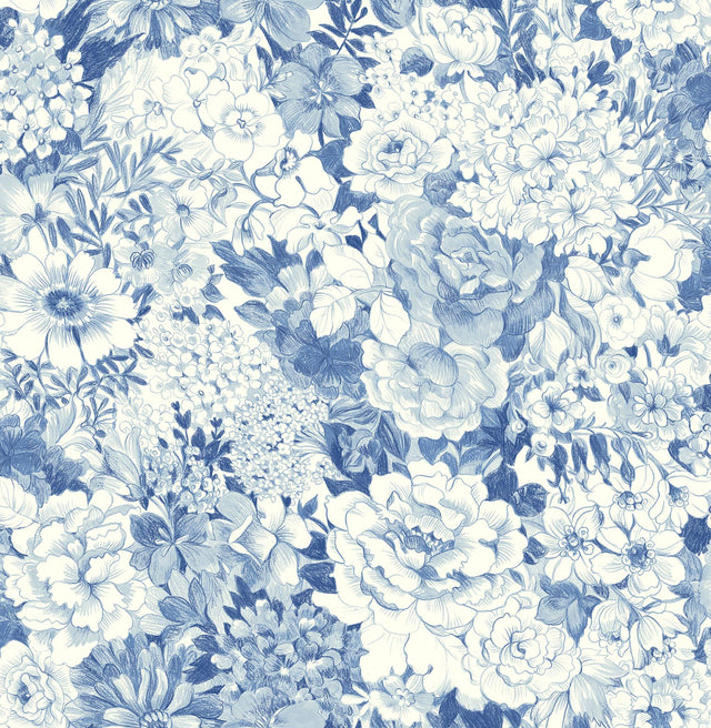 York Indigo Empress Garden Peel & Stick Wallpaper