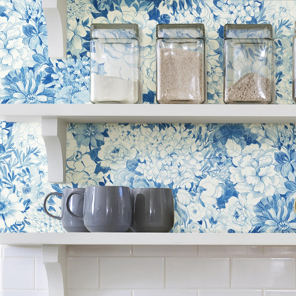York Indigo Empress Garden Peel & Stick Wallpaper