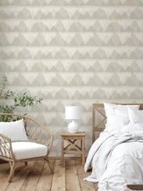 York Taupe Mountain Peak Peel & Stick String Wallpaper
