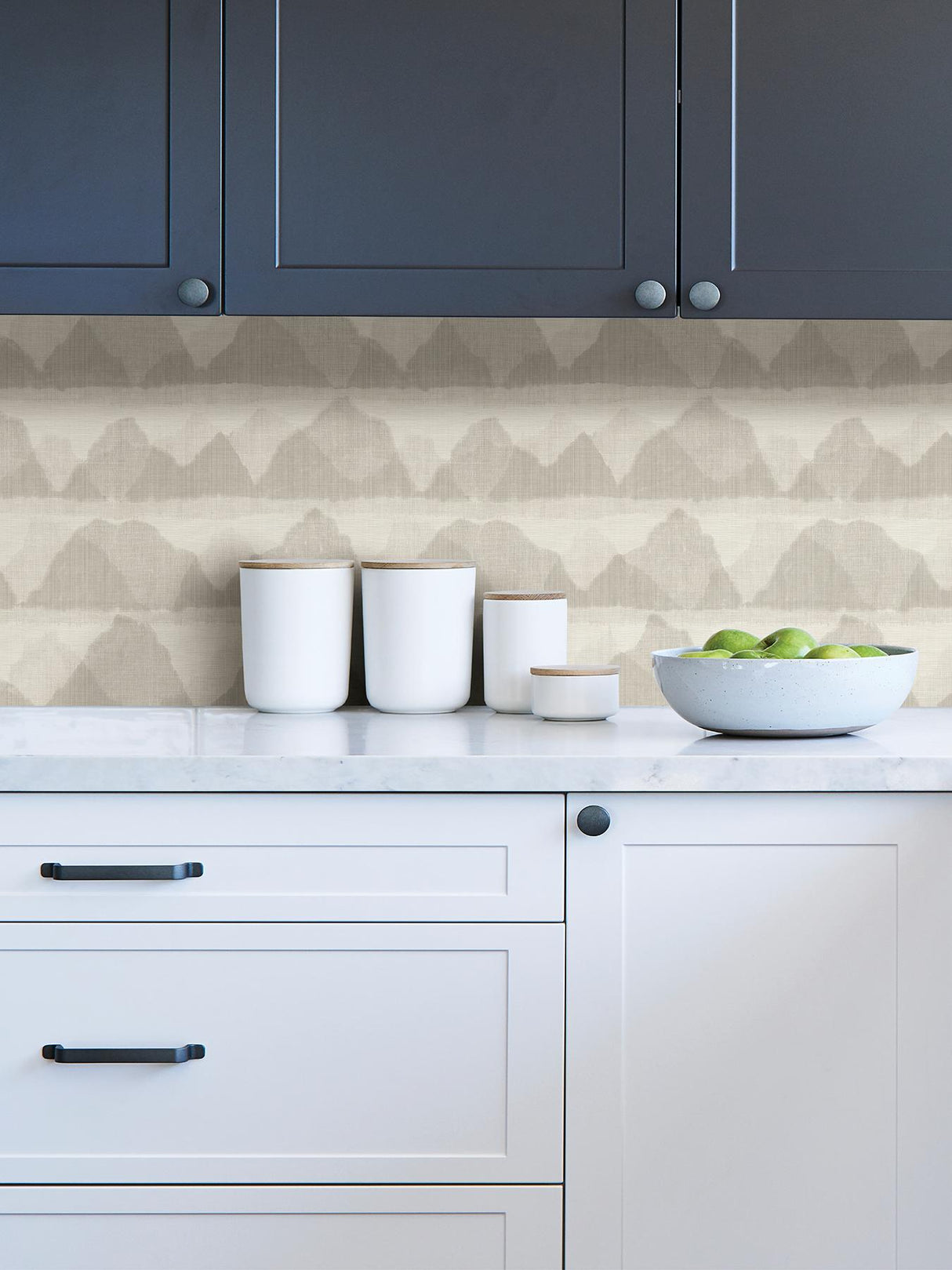 York Taupe Mountain Peak Peel & Stick String Wallpaper