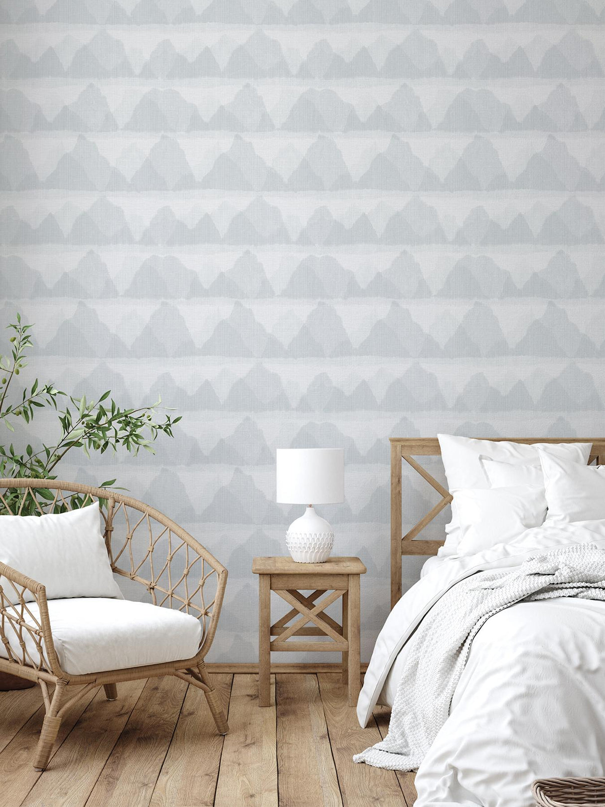 York Blue Mountain Peak Peel & Stick String Wallpaper