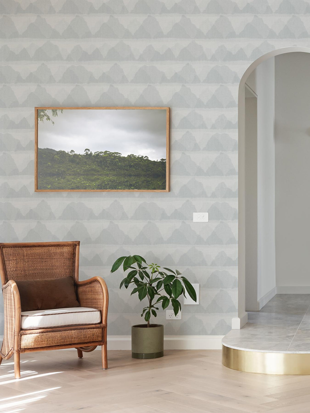 York Blue Mountain Peak Peel & Stick String Wallpaper