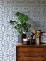 York Blue Hepatica Petal Peel & Stick String Wallpaper