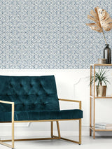 York Blue Hepatica Petal Peel & Stick String Wallpaper