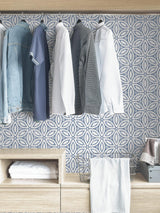 York Blue Hepatica Petal Peel & Stick String Wallpaper