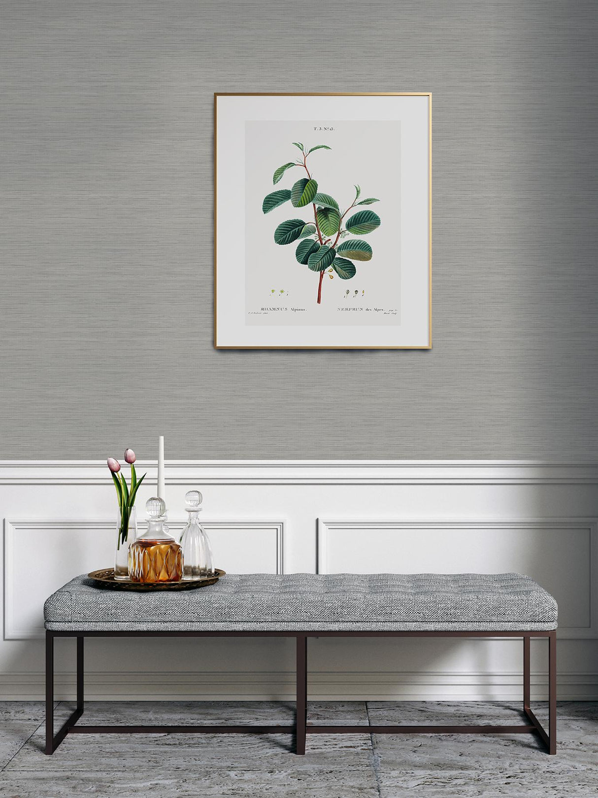 York Grey Crossweave Peel & Stick String Wallpaper