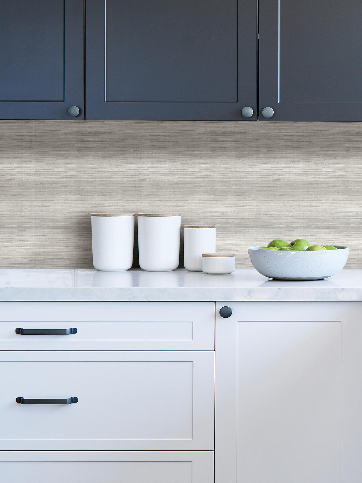 York Grey Crossweave Peel & Stick String Wallpaper