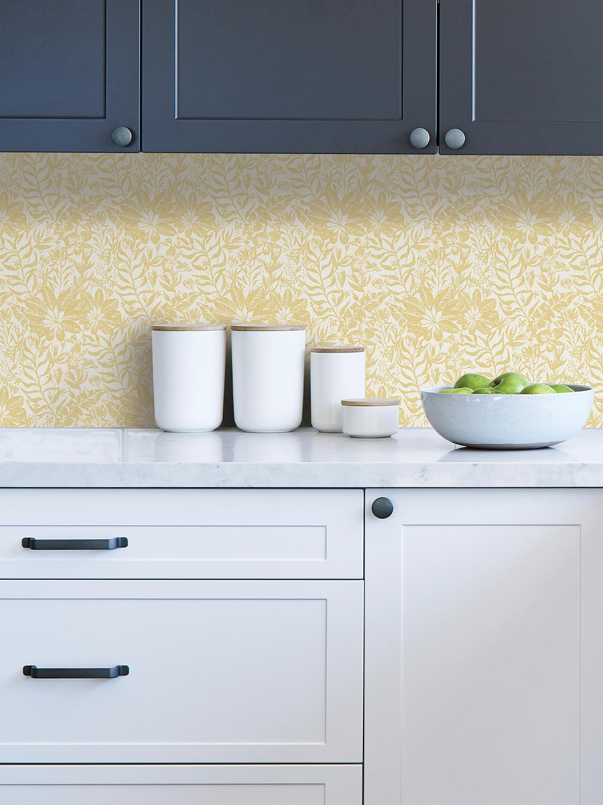 York Yellow Foliole Peel & Stick Wallpaper
