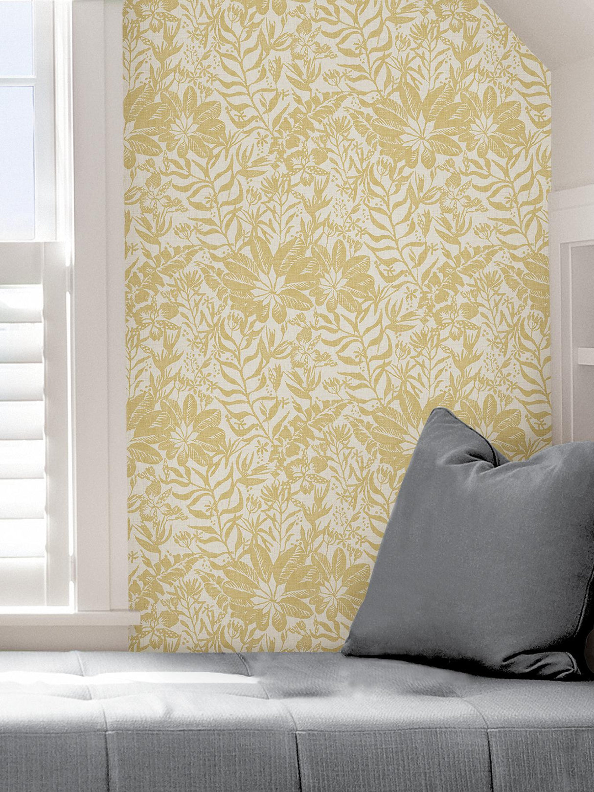 York Yellow Foliole Peel & Stick Wallpaper